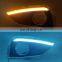 2PCS Car LED DRL For Hyundai IX35 2010 2011 2012 2013 Car-styling Daytime Running Light with fog lamp hole turn signal