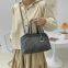 Fall Winter Fashion Luxury Women Retro Pleated Cloud Clutch Purse Pu Leather Shell Shape Quilted Ruched Handle Shoulder Bag