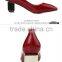 Sexy red lady dress shoes metal square heels pointed toe designer heels shoes