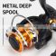 Cheap 5.2:1 Gear Ratio 2000-7000 Aluminum Double Color Hollow Design Lightweight Metal Spinning Fishing Reel