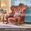 Classic Antique Furniture Hand Craved Wood Sofa Real Leather Couch Living Room Set