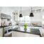 Modern u shaped layout design custom industrial shaker blue pantry storage wood kitchen cabinet
