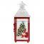 Wholesale red glass metal Christmas decorative lanterns with candles candle lantern holder