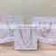 Wholesale custom pink marble bag packaging shopping paper bag with handles