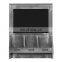 Rustic Graywashed Wood Wall-Mounted Entryway Organizer Rack with Key Hooks, Storage Slots and Chalkboard