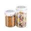 Factory Wholesale 7pc Set Aitight Food Storage Containers Round Transparent Easy Button Cans Kitchen Sealed Storage Tank