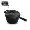 TRIONFO single handle round cast iron seasoned pot with lid