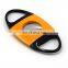 black yellow red double blade stainless steel cigar cutter