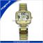 Waterproof Stainless Steel Square Dial IP Gold Wrist Watches