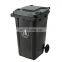 Free Printing Dustbin Trash Bin with Wheels Black Trash Can Manufacturer Large Open Top Plastic Outdoor Waste Bins