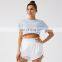 Short gym set women workout sets for women with crop jumper running shorts gym wear women sets 2023