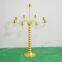 5 Arms Iron Gold Silver Metal Candle Holder Wedding Centerpiece Metal Taper Candlestick Stand