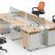 foshan simple 3 person workstation round office table and chair price(SZ-WST620)
