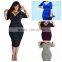 F20095A New fashion fat women dresses deep v neck slim packet hip plus size dress