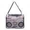 2016 hot fashion 3D BOOM BOX printing one side leather courier bags Shoulder bag message bags