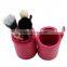 Red PU cylinder makeup brush case