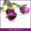 Mini long single stem artificial silk roses purple flower