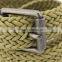 Fastion casual braided cotton rope and leather belt for men