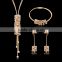 Wholesale New Design Fashion Steel Necklaces Women Luxury Statement Diamond Jewelry Suit SKJT0530