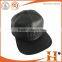 2016 top quality all black leather 6 panel snapback cap product design hat