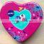 2015 fashion design cute unique heart shape cookie metal tin box