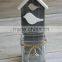wholesale grey bird wooden candle holder with glass holder