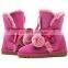Hot selling snow buckle fastener sweet leather boots women