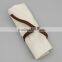 Custom Apron Natural Canvas Work Apron With Dark Brown Leather Trim