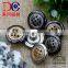 Fashion Button Rubber Core Denim Metal Jeans Button Shank Button With Pierced and Grid Logo