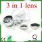 universal 3 in 1 clip on lens camara lens for smartphone