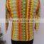 Yellow color & geomtrical printed winter wear latest design hojari t-shirts / Screen printed hojari fabric