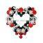 Christmas Themed Jewelry Silver Heart Design Rhinestone Christmas Wreath Brooch Pin