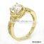2015 Latest Design Diamond Copper Ring Plated Gold Wedding Ring Supplier