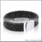 Lock clasps for leather cord black leather high quality bracelet