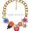 New Luxury Multicolor Flower Choker Collar Vintage Statement Necklace Women 2014