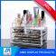 China gold factory and clear acrylic makeup organizerdisplay storage box