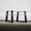 Black powder coated metal industrial table legs for wooden dining table