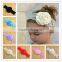 2016 New Style Satin Fabric Flower Kid Elastic Lase Flower Headband Hair Accessory Set