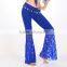 Wholesale women's lace fishtail dance pants with coin lace bell