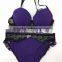 Sexy Purple bra set with Transparent Lace Purple Underwear and panties for women