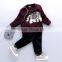 Boys sweater suit 2 pcs leisure set clothes with elephant applique