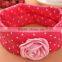 China supplier colorful baby or girl's cotton headband with flower,many color for you choose
