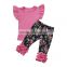 Latest baby clothes summer kids flutter tank top with capris sets girls printed flower cotton clothinf set