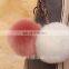 Customized size faux fur pom pom keychain