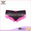 Cute design black and pink spot printed seamless hip up lace young panties