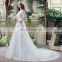 Wholesale Off Shoulder Half Sleeve Lace-Up A Line Lace Wedding Dresses SQS046