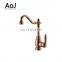 Brass Titanium Gold Brass Pull Down Kitchen Faucet With Retractable Pull Out Wand
