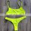 2019  Women Sexy Bikini Comfortable Tube Top Split Bikini  Body Shaped Luxury Fabric Fluorescent Solid