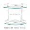 Wall Mounted Transparent Glass Aluminum Bathroom Basket Shower Caddy Set For Bath Soap and Shampoo