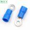 RV2-3  pre-insulated cold pressed O-shaped round brass tinned terminal
